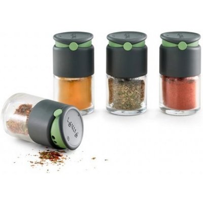 Lékué Sada 4 skleněných kořenek Spice Shakers 80 ml