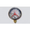 Měření voda, plyn, topení H-LINE termomanometr se spodním napojením 0-120°C 0-4 BAR D=80 mm
