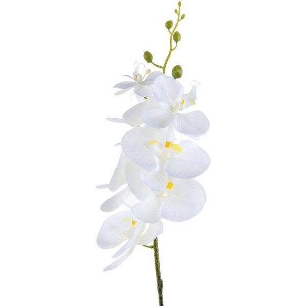 Květina Umělá ORCHIDEJ výhon bílá 87 cm