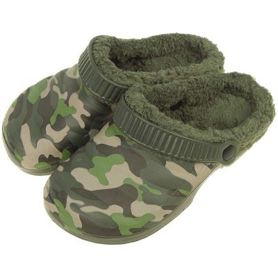 Pánské kroksy zateplené maskáčové zelené – Zboží Mobilmania