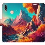 Pouzdro iSaprio Flip s kapsičkami na karty - Colorful Mountains Huawei P20 Lite