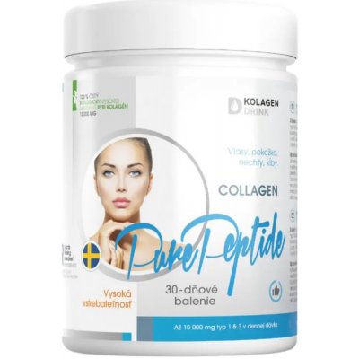 KolagenDrink COLLAGEN 10 000 PURE PEPTIDE hydrolyzovaný rybí kolagen 300 g – Hledejceny.cz