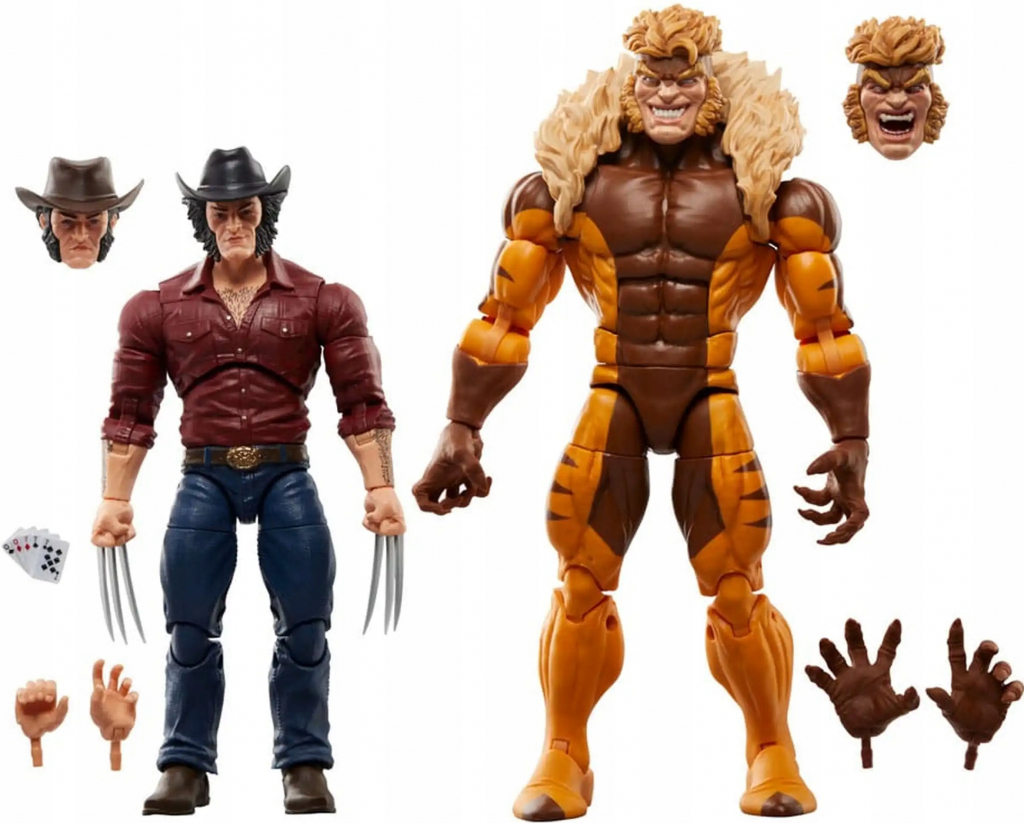 Hasbro Marvel Legends Series Logan & Sabertooth Wolverine 50th Anniversary