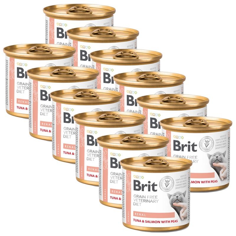 Brit Veterinary Diets Cat GF Renal Tuna & Salmon with Peas 12 x 0,2 kg