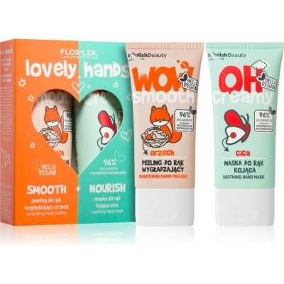 FlosLek Laboratorium Hand Care Wow Smooth! peeling na ruce 50 g + Oh Creamy! maska na ruce a nehty 50 ml