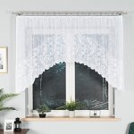Dekorační oblouková krátká záclona na žabky KINGA 120 bílá 250x120 cm MyBestHome – Hledejceny.cz
