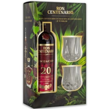 Ron Centenario Fundacion 20y 40% 0,7 l (dárkové balení 2 sklenice)