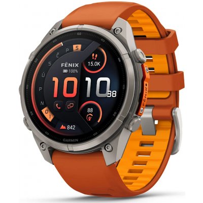 Garmin Fenix 9 Pro 47 mm AMOLED inReach Titanium Autumn Orange/Spark 010-04336-01 – Zboží Živě