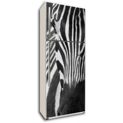 WEBLUX 8594597 Samolepka na lednici fólie zčbre 2 zebra black and bělet stripe rozměry 80 x 200 cm