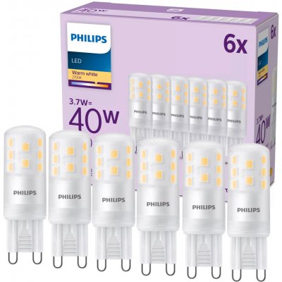 Philips 6x LED žárovka s paticí G9 3,7W = 40W 470 lm 2700K teplá bílá – Hledejceny.cz