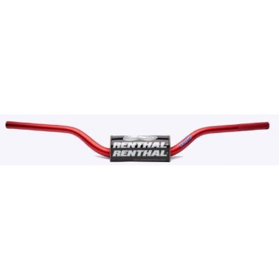 RENTHAL řídítka 1,1/8 CALA 28,6mm MX FATBAR RED REED/WINDHAM, barva červená s protektorem HONDA XR400R rok 96-04