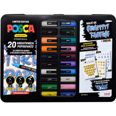 Posca sada popisovačů PC-1M/PC-3M/PC-5M Graffitti mix barev 20 ks – Zboží Mobilmania