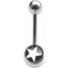 Piercing Šperky4U piercing do pupíku banánek bílá hvězda BS01027