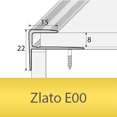 Profil Team Schodová hrana zlato E00 2,7 m 8mm – Zbozi.Blesk.cz