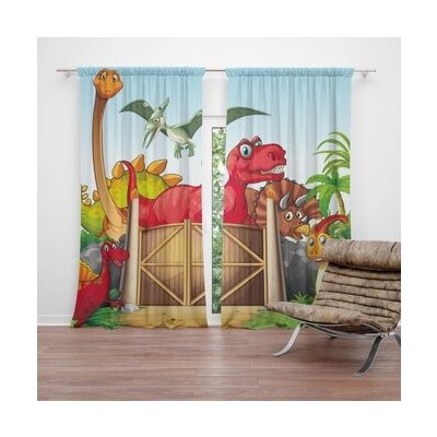 Sablio Závěs Dinosauři 4: 2ks 140x250cm – Hledejceny.cz