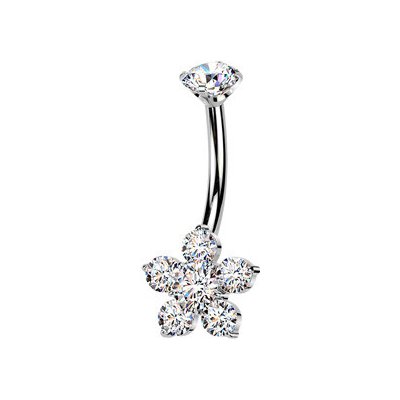 Šperky4U Piercing do pupíku kytička TITAN TIT1600 – Zboží Mobilmania