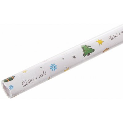 Vánoční balicí papír Šťastné a veselé 500x70 cm – Zboží Mobilmania