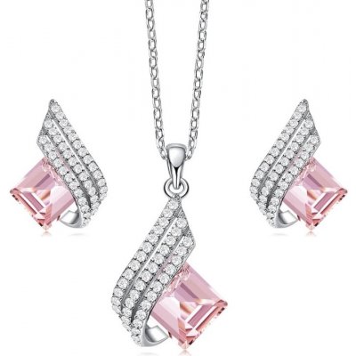 Grace Silver Jewellery stříbrná souprava šperků Swarovski Elements Marisa Rose SET2076-S0003(3) Růžová – Zboží Mobilmania