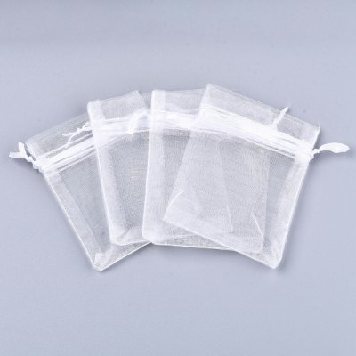 Organzový pytlíček - různá provedení - 10 x 15 cm - 1 ks Barva: Bílá – Sleviste.cz