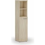 Primo Kombinovaná kancelářská skříň WOOD, dveře na 3 patra, 1781 x 400 x 420 mm, dub přírodní – Zbozi.Blesk.cz