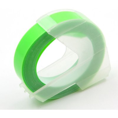 Dymo S0898168 Omega, 9mm x 3m, bílý tisk / fluorescenční zelený podklad, kompatibilní páska – Zboží Mobilmania