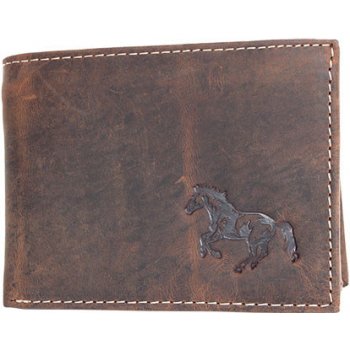 Kožená peněženka z přírodní pevné kůže s koněm