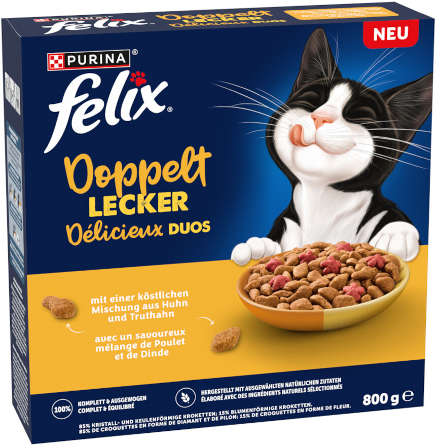 Felix Doubly Delicious kuřecí a krůta 0,8 kg