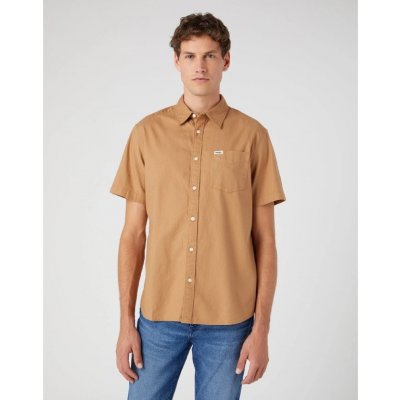 Wrangler pánská košile 1 PKT W5K0LS81A tobacco brown