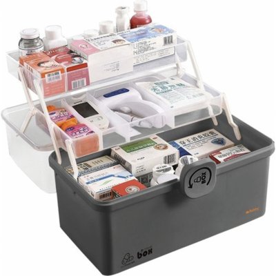 Ruhhy 24499 Organizér na léky 32 × 22,5 × 19 cm šedé – Sleviste.cz