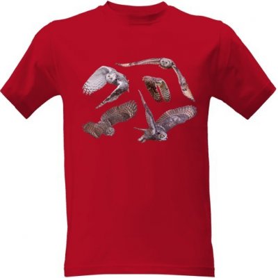 Tričko s potiskem Draví ptáci pánské Červená