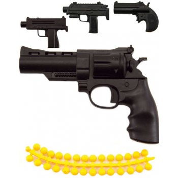 Teddies pistole kov/plast 10 cm na měkké kuličky