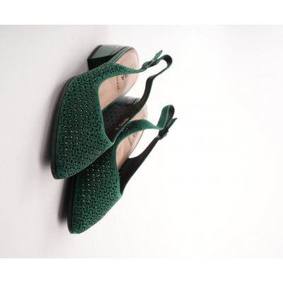 Karisma dámské lodičky zelené s páskem na patě – Zboží Dáma