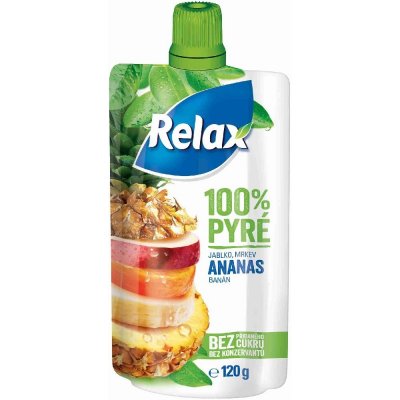 Relax 100% pyré jablko mrkev ananas banán 120 g – Zbozi.Blesk.cz