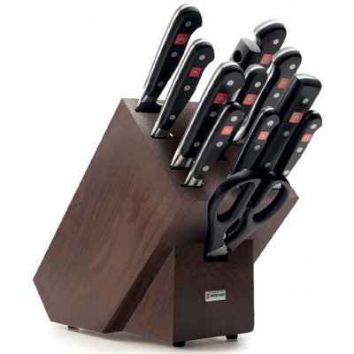WÜSTHOF Sada nožů s hnědým blokem ocílkou a nůžkami Classic 13 ks – Zboží Dáma