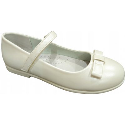 Wojtyłko dívčí balerínky bílé perleťové boty k šatům na suchý zip – Zboží Mobilmania