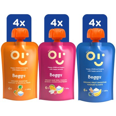 Beggs BIO Mix kapsička s jogurtem 3 druhy 12 x 120 g – Zboží Dáma