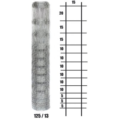 Lesnické pletivo uzlové - výška 125 cm, drát 2,0/2,8 mm, 13 drátů – Zboží Mobilmania