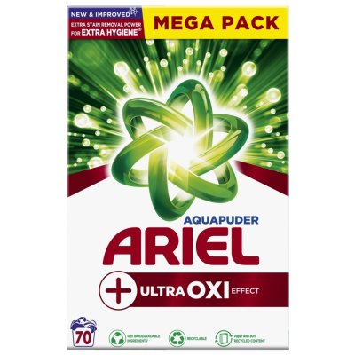 Ariel +Ultra Oxi prášek 4,55 kg 70 PD – Zbozi.Blesk.cz