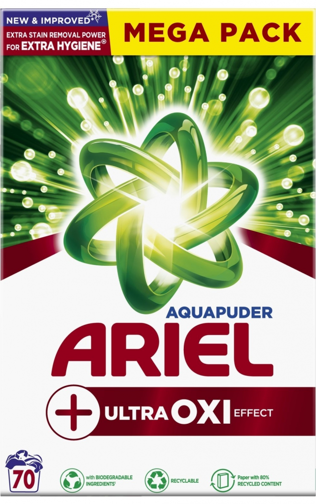 Ariel +Ultra Oxi prášek 4,55 kg 70 PD
