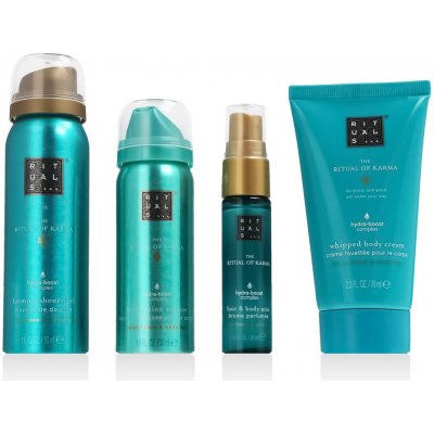 Rituals The Ritual Of Karma osvěžující sprej na tělo a vlasy 50 ml + tělový krém 70 ml + tělová pěna 50 ml + sprchová pěna 50 ml – Sleviste.cz