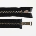 Kovový zip šíře 8mm, délka 90cm, tmavý nikl (oboustranný) – Hledejceny.cz
