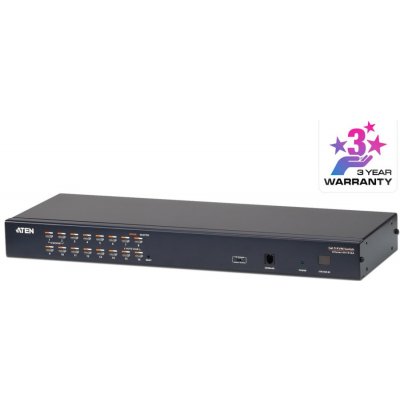 Aten KH-1516 16port Cat5 KVM, PS/ 2+USB, OSD, rack, SUN – Hledejceny.cz