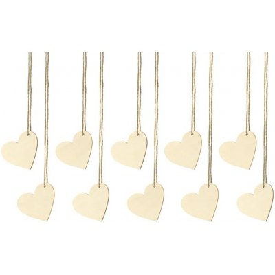 PartyDeco PartyDeco Dřevěné jmenovky - Srdíčka 6 x 5 cm – Zboží Mobilmania