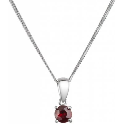 Evolution Group Stříbrný náhrdelník s pravým minerálním kamenem rudý 12078.3 – Zboží Mobilmania