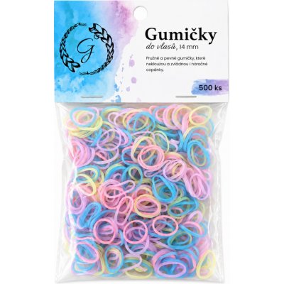 Pevné elastické gumičky do vlasů 500 ks – pastelové – Zboží Dáma