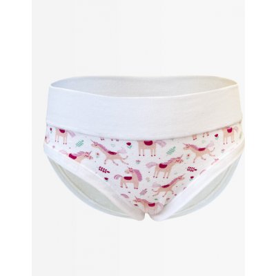 Gina dětské kalhotky klasické dívčí úzký bok, šité s potiskem Disco XIX 20028P bílá cukrová – Sleviste.cz