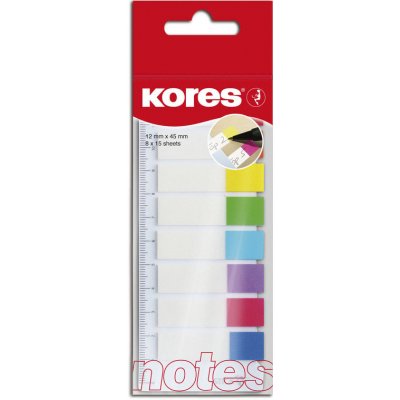 Kores Samolepicí záložky Kores Index Strips - 8 x 15 lístků / průhledné 67888 – Sleviste.cz