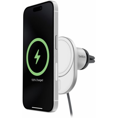Belkin BOOST CHARGE™ Qi2 Magnetický držák s nabíjením do auta, 15W, šedý WIC008BTGR-V2 – Zboží Mobilmania