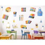 Nalepte.cz Škola výtvarná výchova samolepky na zeď do třídy arch 73 x 75 cm – Hledejceny.cz
