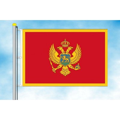 LIBEA, s.r.o. Vlajka Černé Hory Rozměr: 40×60 cm, Uchycení: Karabiny na stožár – Hledejceny.cz